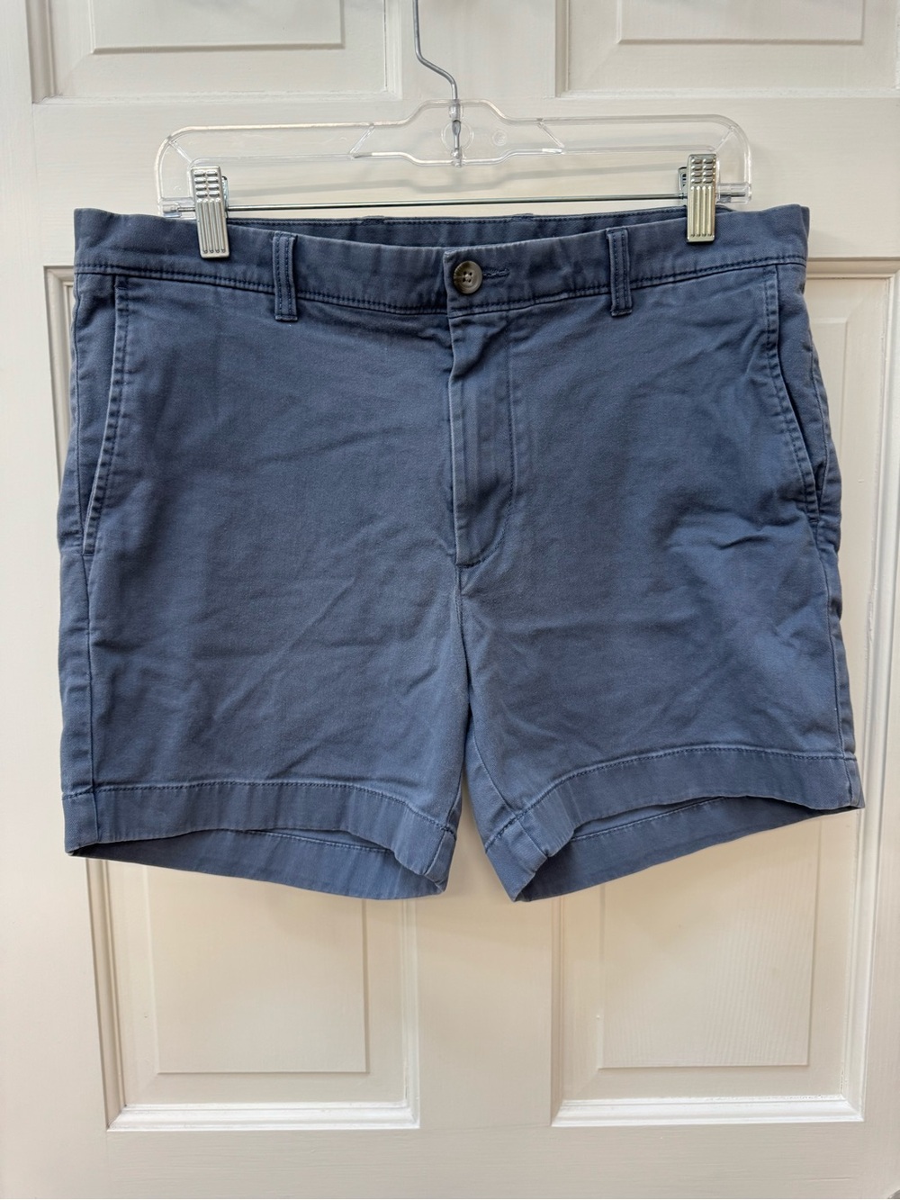 Roundtree & Yorke Slate Blue Flat-Front Men's Shorts